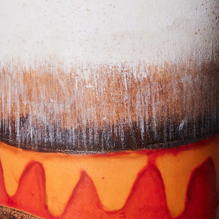 Pied de lampe en grès vitrifié Retro - Brown, cream, red/orange - HKliving