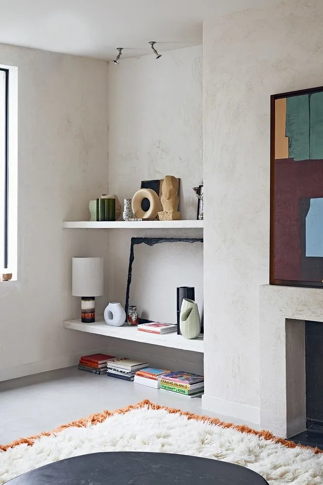 Pied de lampe en grès vitrifié Retro, Brown, cream, red/orange HKliving