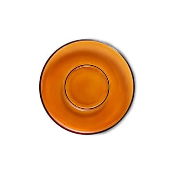 Soucoupe de tasse à café 70's glassware Ø 10,6 cm, lot de 4 - Amber brown - HKliving