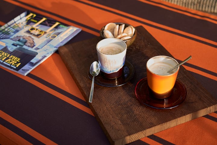 Soucoupe de tasse à café 70's glassware Ø 10,6 cm, lot de 4 - Amber brown - HKliving