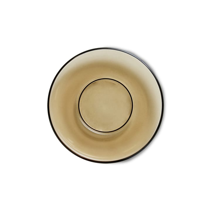 Soucoupe de tasse à café 70's glassware Ø 10,6 cm, lot de 4, Mud brown HKliving
