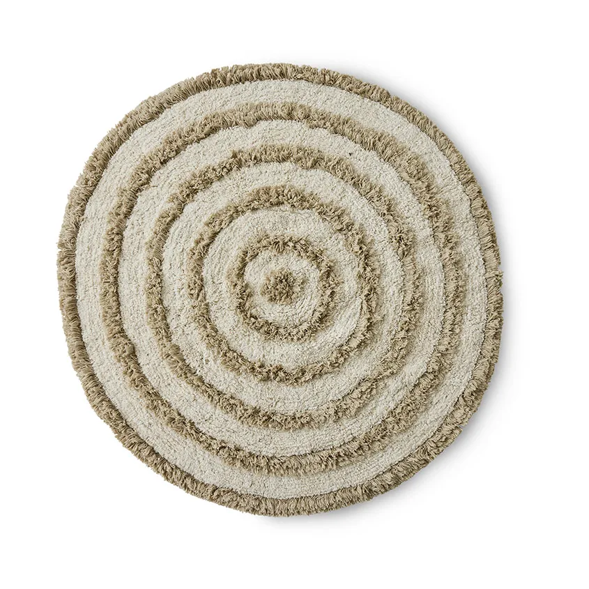 Tapis de bain HK Living Ø120 cm, Cream HKliving