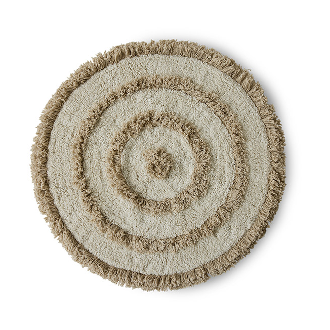HKliving Tapis de de bain HK Living o80 cm Cream | Design Scandinave | Tapis de bain | Beige