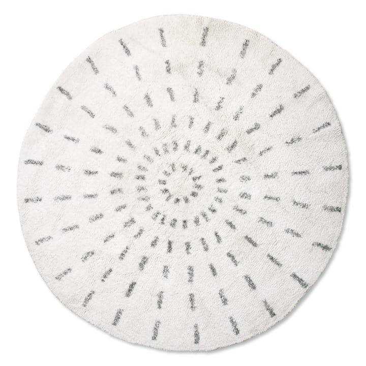 Tapis de salle de bain Swirl Ø120 cm - Noir-blanc - HKliving