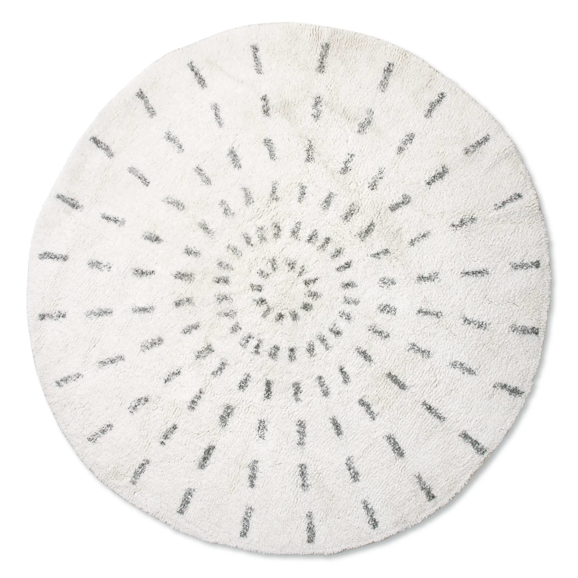 Tapis de salle de bain Swirl Ø120 cm, Noir-blanc HKliving