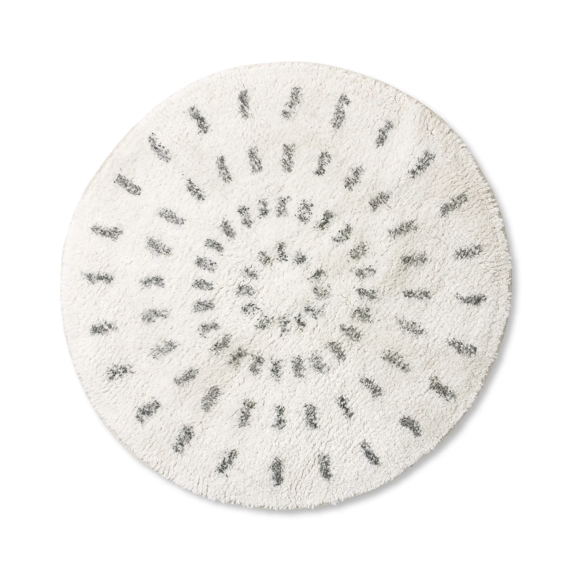 Tapis de salle de bain Swirl Ø60 cm, Noir-blanc HKliving