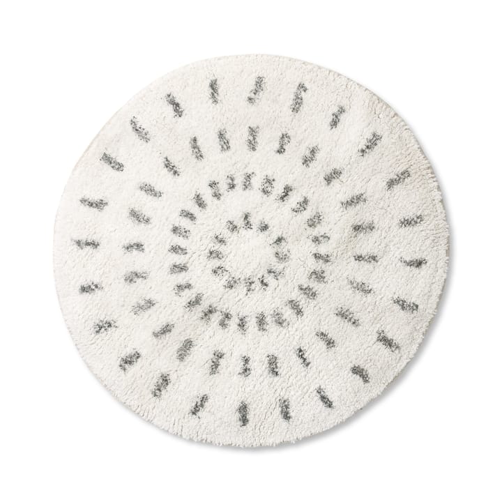 Tapis de salle de bain Swirl Ø60 cm - Noir-blanc - HKliving