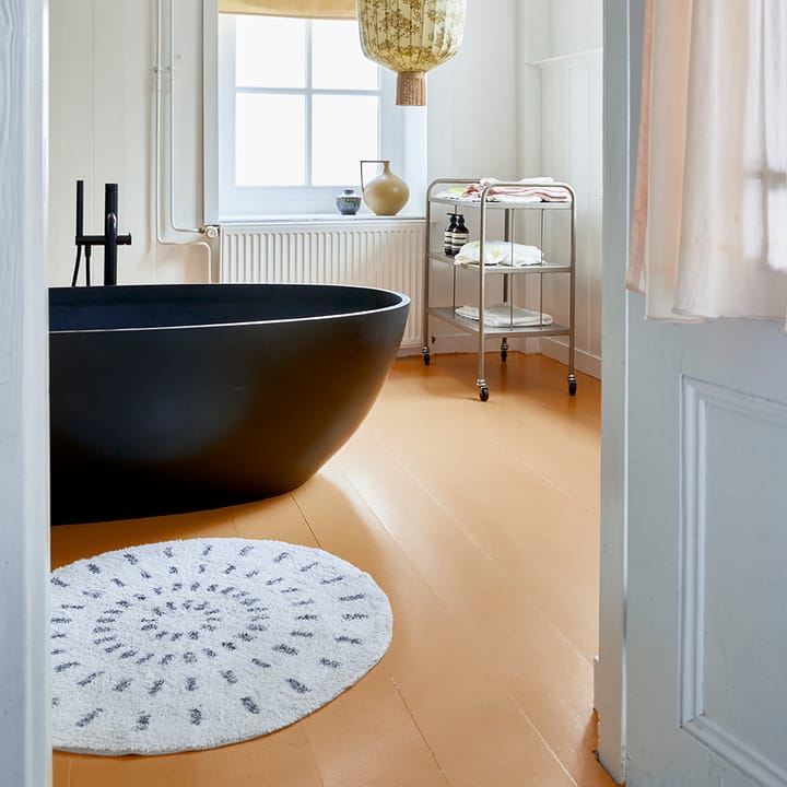Tapis de salle de bain Swirl Ø60 cm, Noir-blanc HKliving