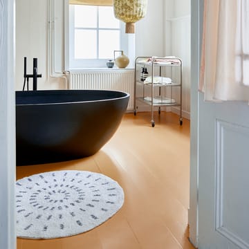 Tapis de salle de bain Swirl Ø60 cm - Noir-blanc - HKliving