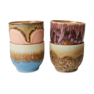 Tasse 70's 25 cl lot de 4 - Lagoon - HKliving