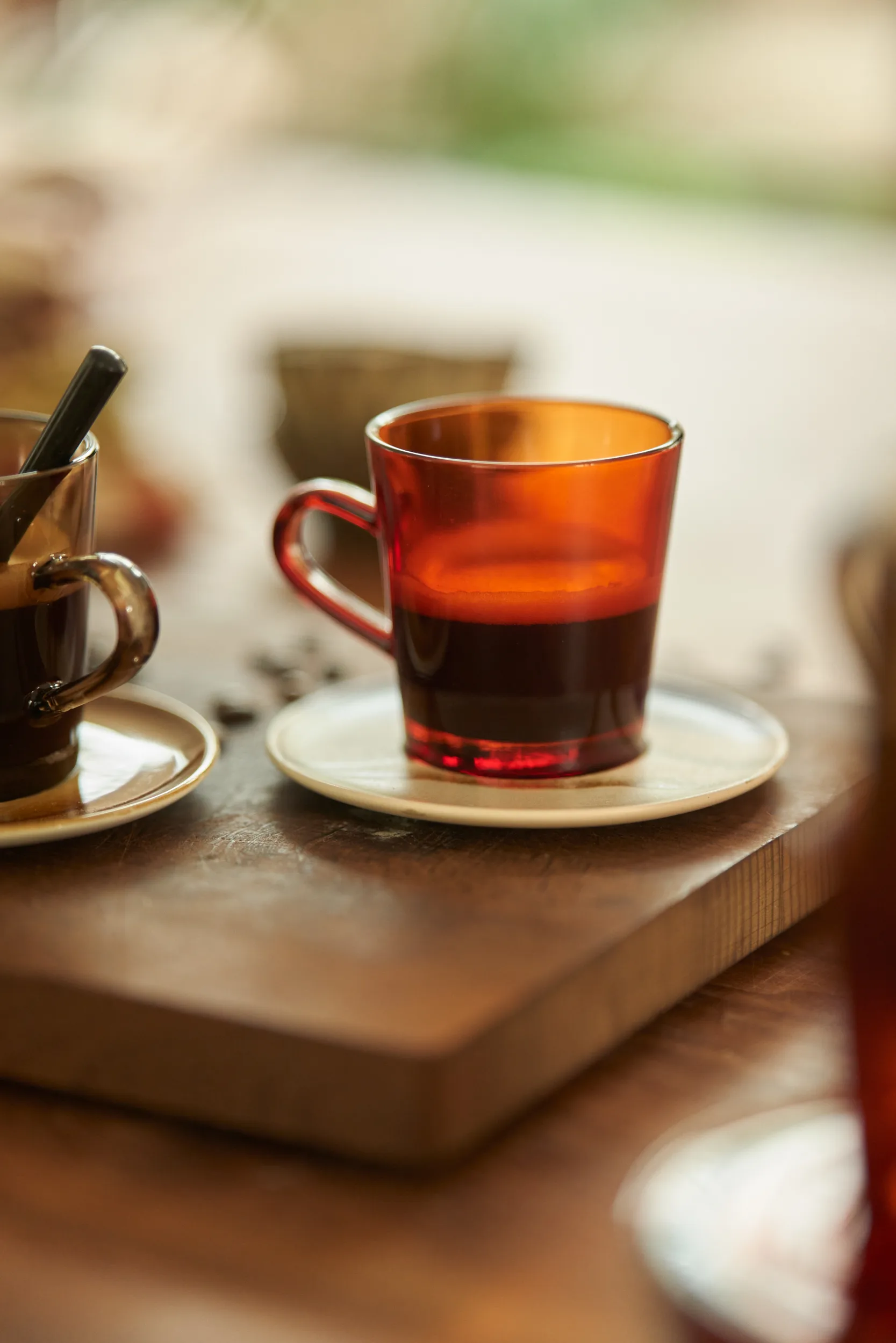 Tasse à café 70's glassware 20 cl, lot de 4, Amber brown HKliving