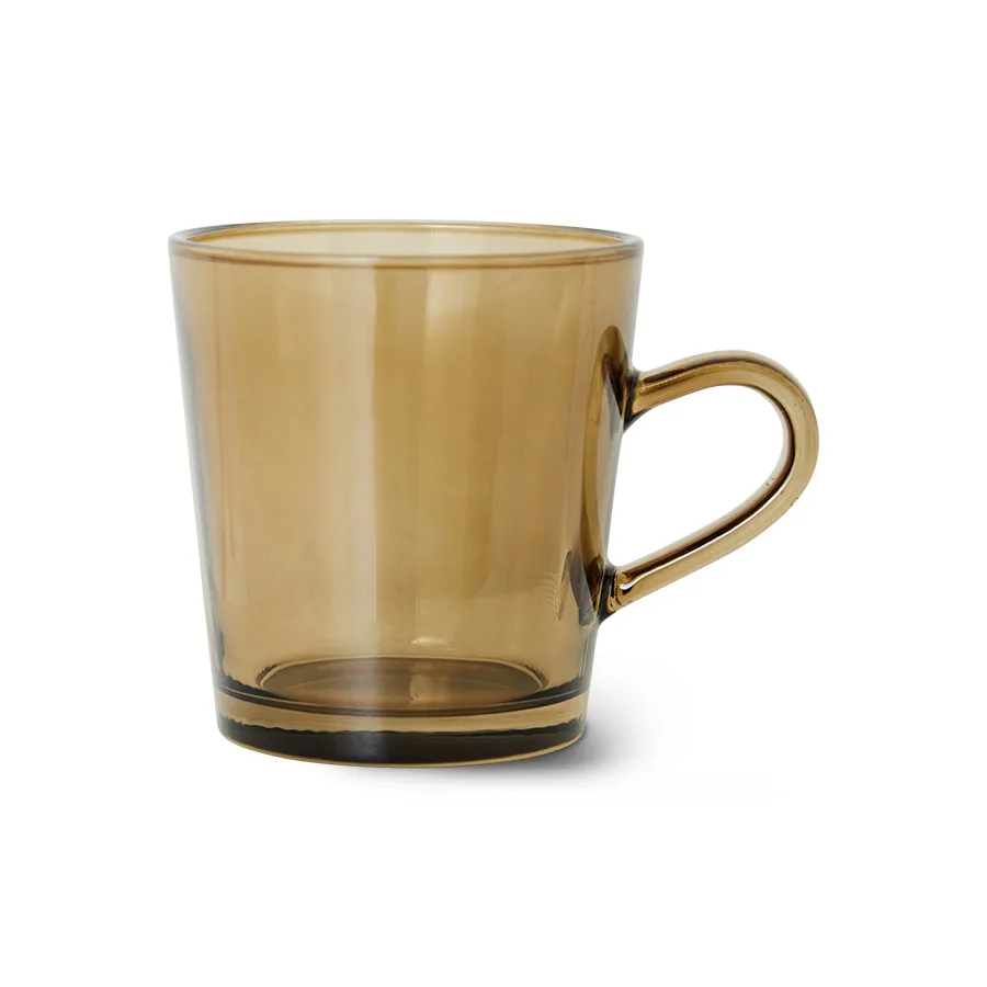 Tasse à café 70's glassware 20 cl, lot de 4, Mud brown HKliving