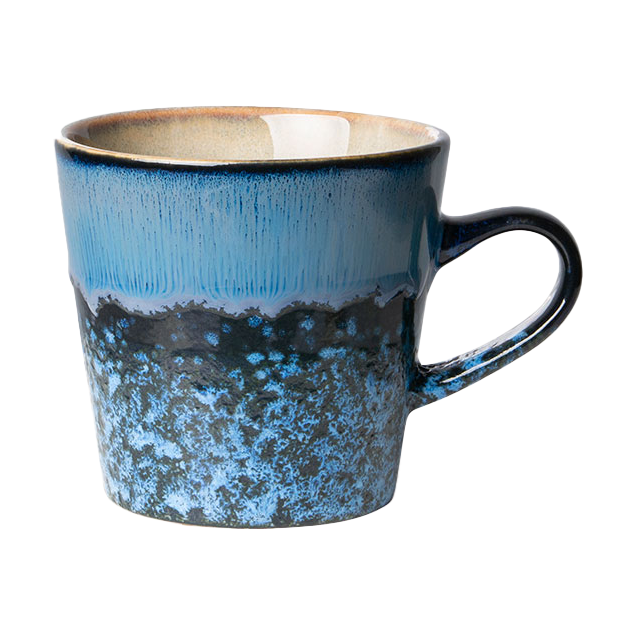HKliving Tasse à café Americano 70's 27 cl Night | Design Scandinave | Tasses à café | Bleu