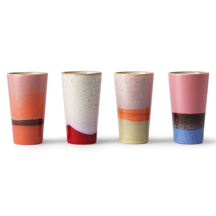 Tasse à latte 70's Lot de 4, Multi HKliving