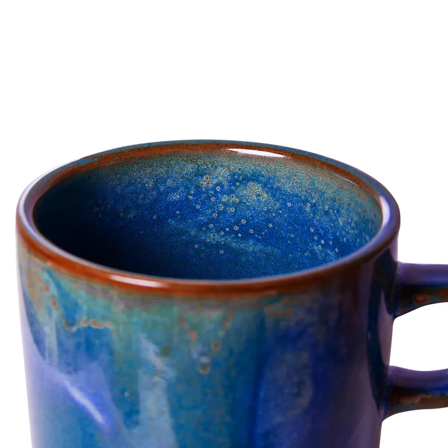 Tasse avec soucoupe Home Chef 22 cl, Rustic blue HKliving
