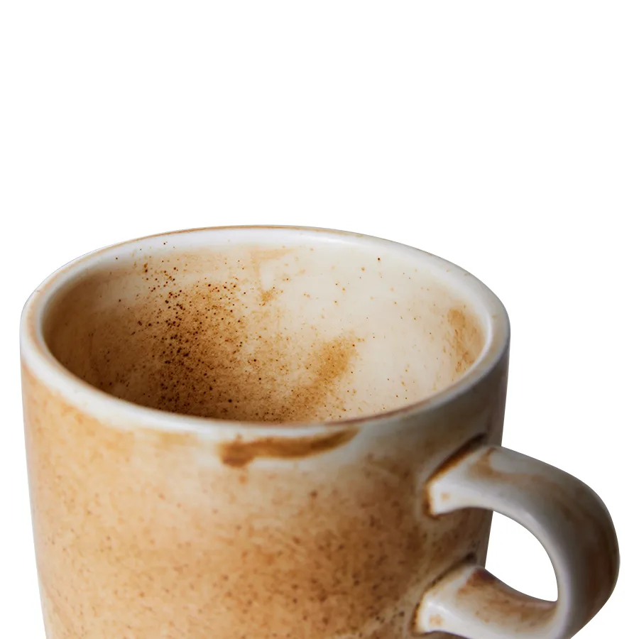 Tasse avec soucoupe Home Chef 22 cl, Rustic cream-brown HKliving