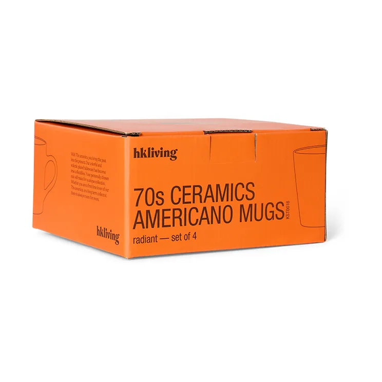 Tasses 70's Americano en céramique 26 cl lot de 4, Radiant HKliving
