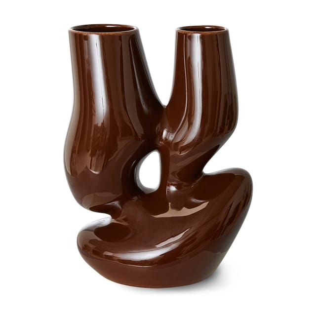 Vase Ceramic organic large 25 cm - Espresso - HKliving