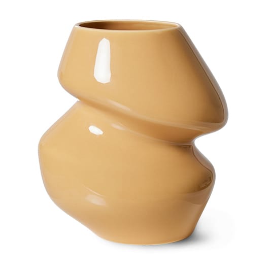 Vase Ceramic organic small 19 cm - Cappuccino - HKliving