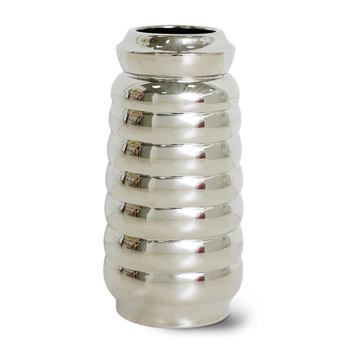 Vase Ceramic ribble 28,9 cm - Chrome - HKliving