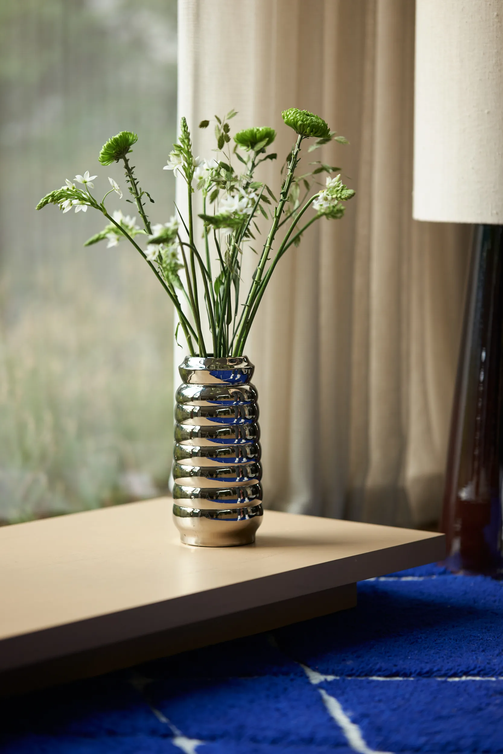 Vase Ceramic ribble 28,9 cm, Chrome HKliving