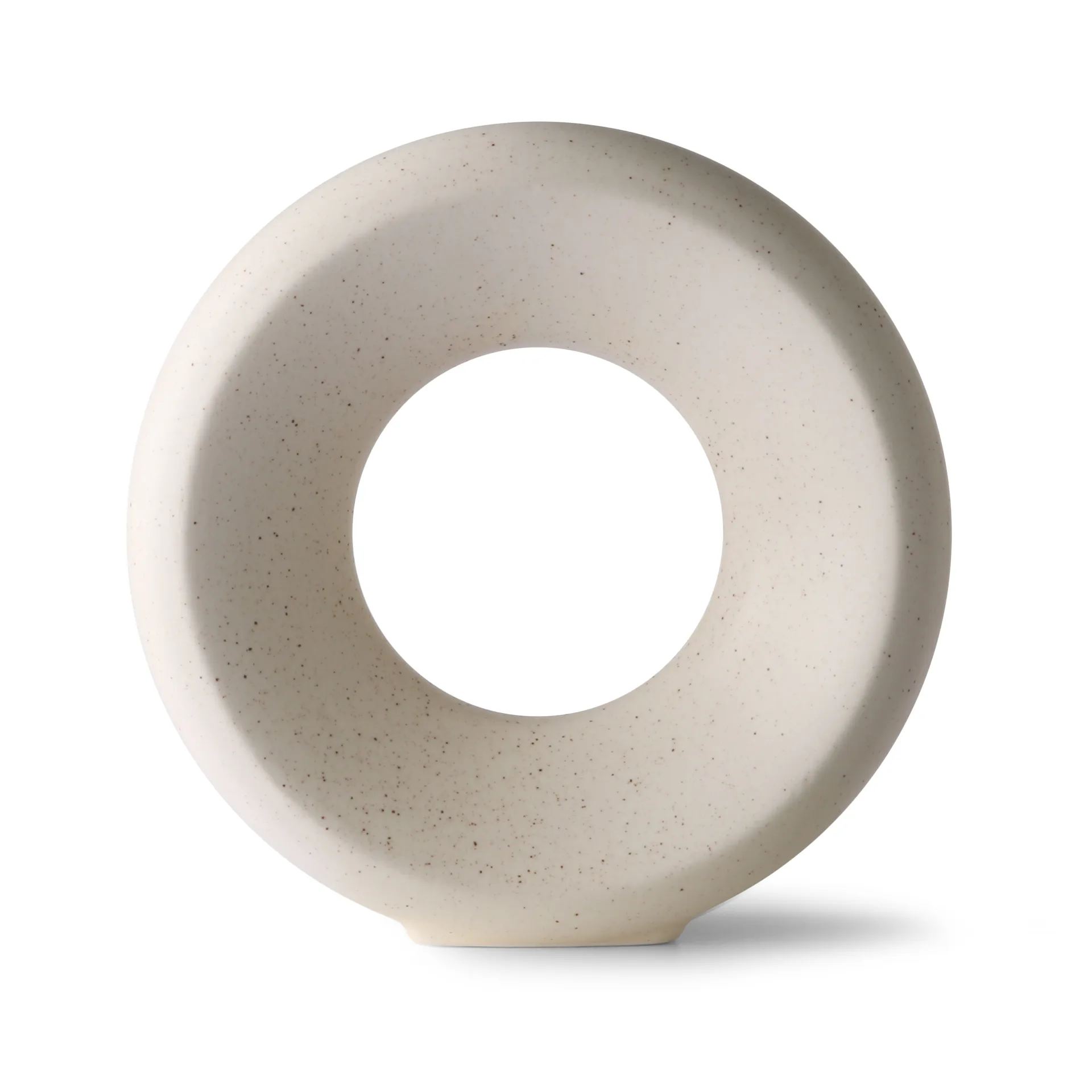 Vase Circle M 24,5 cm, White speckled HKliving