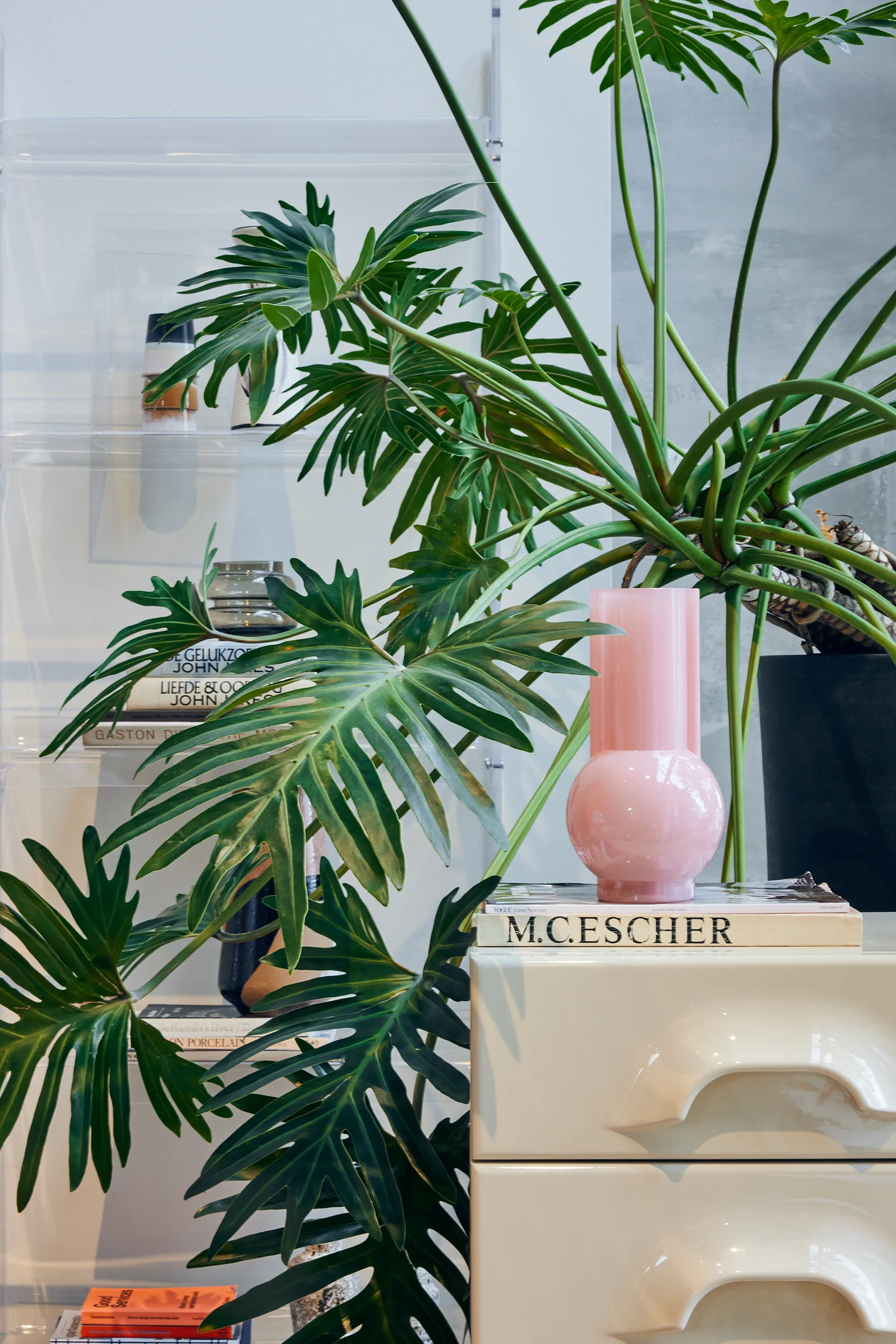 Vase en verre HK Living 25 cm, Flamingo pink HKliving