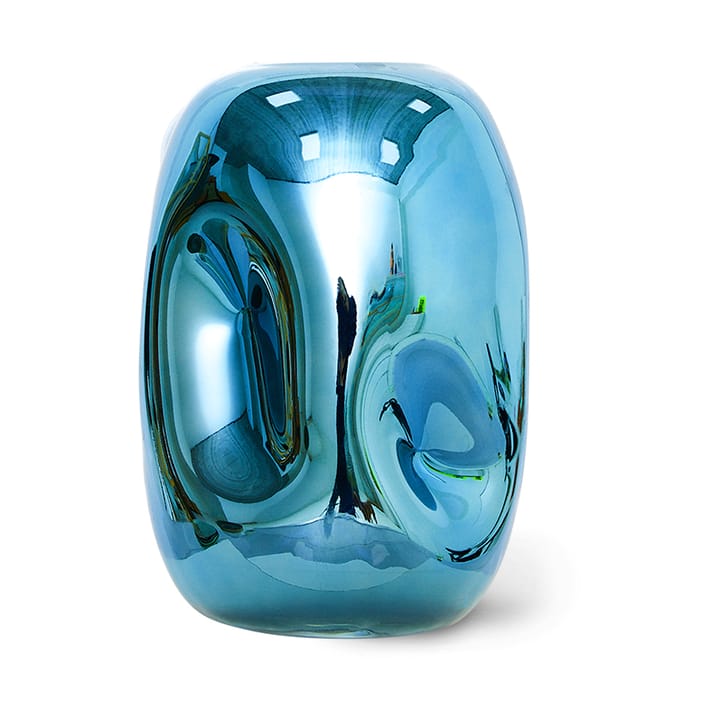 Vase en verre HK Objects 21,5 cm, Blue chrome HKliving