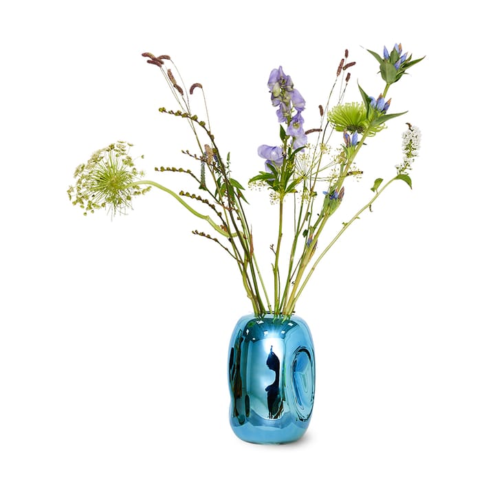 Vase en verre HK Objects 21,5 cm, Blue chrome HKliving