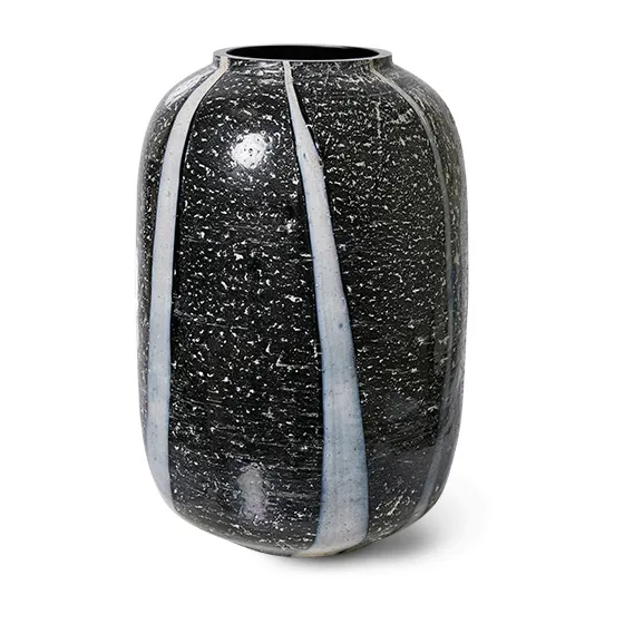 Vase en verre HKliving monochrome Ø 17 cm , Black-white HKliving