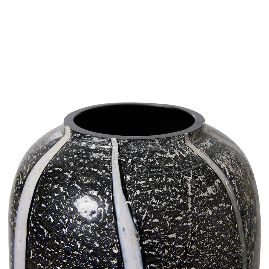 Vase en verre HKliving monochrome Ø 17 cm , Black-white HKliving