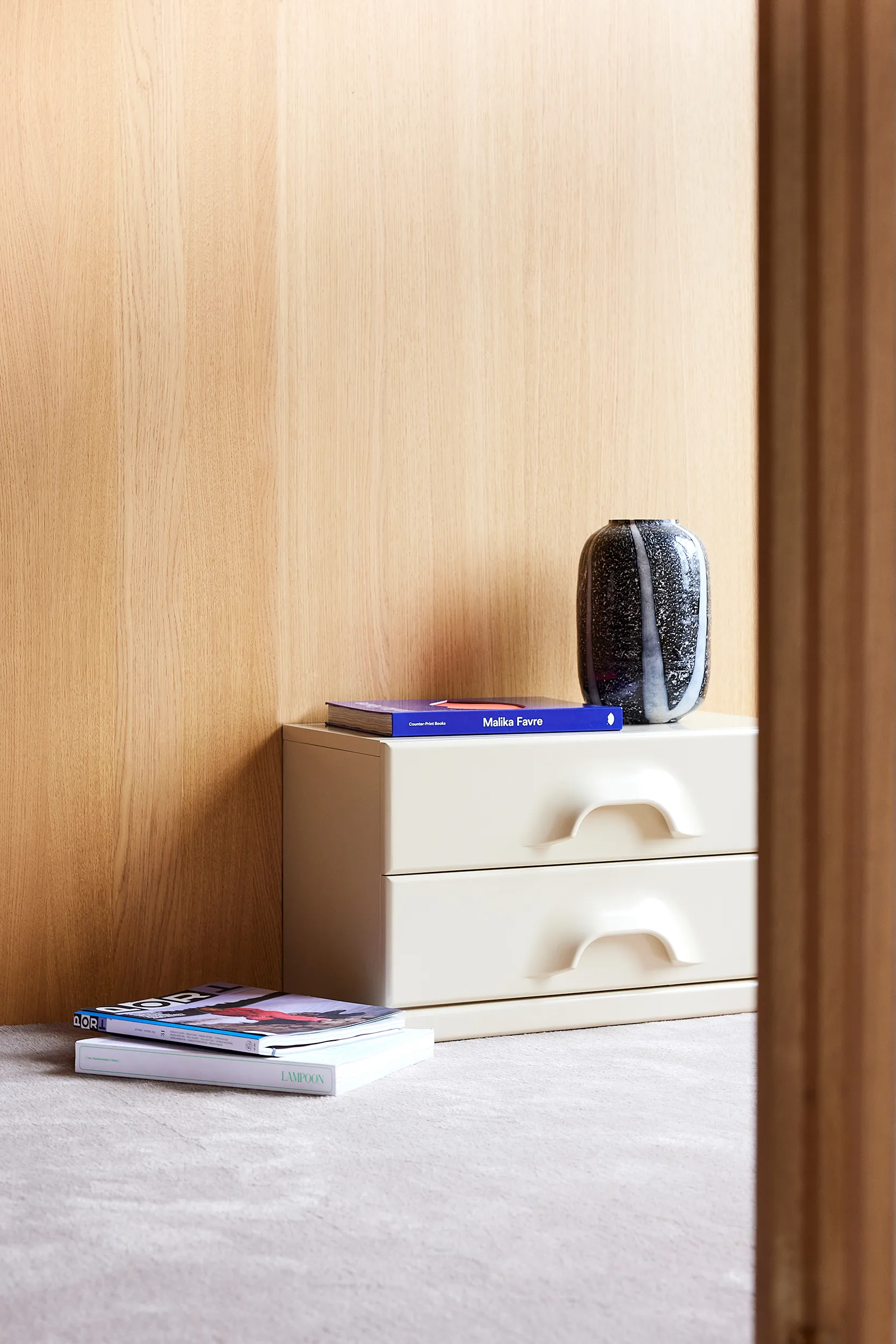 Vase en verre HKliving monochrome Ø 17 cm , Black-white HKliving