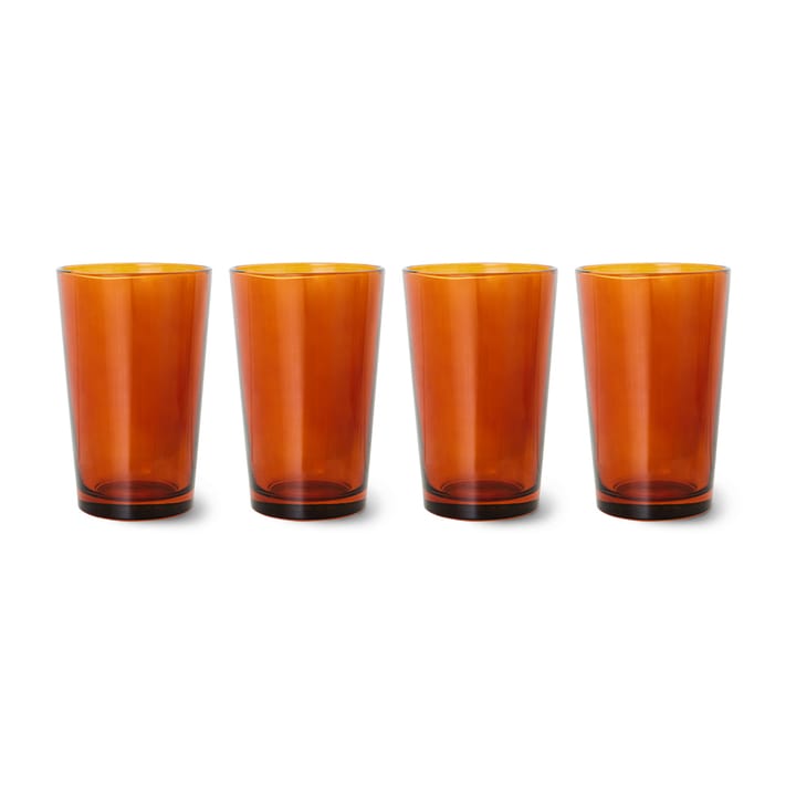 Verre à thé 70's glassware 20 cl, lot de 4 - Amber brown - HKliving