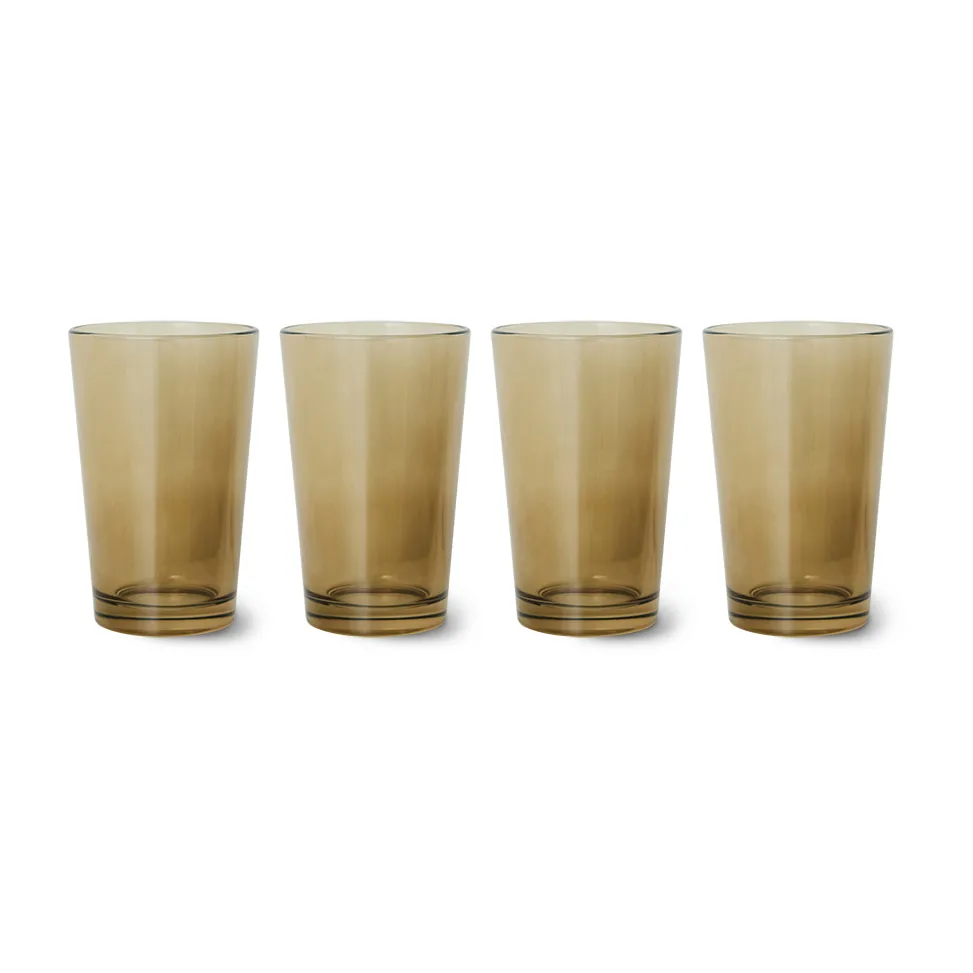 Verre à thé 70's glassware 20 cl, lot de 4, Mud brown HKliving