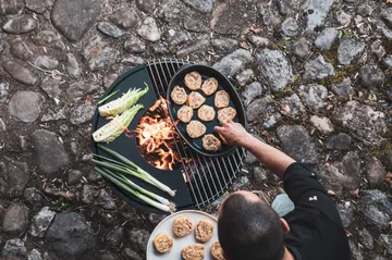 Brasero BOWL 57 - Noir-argent, trépied - Höfats