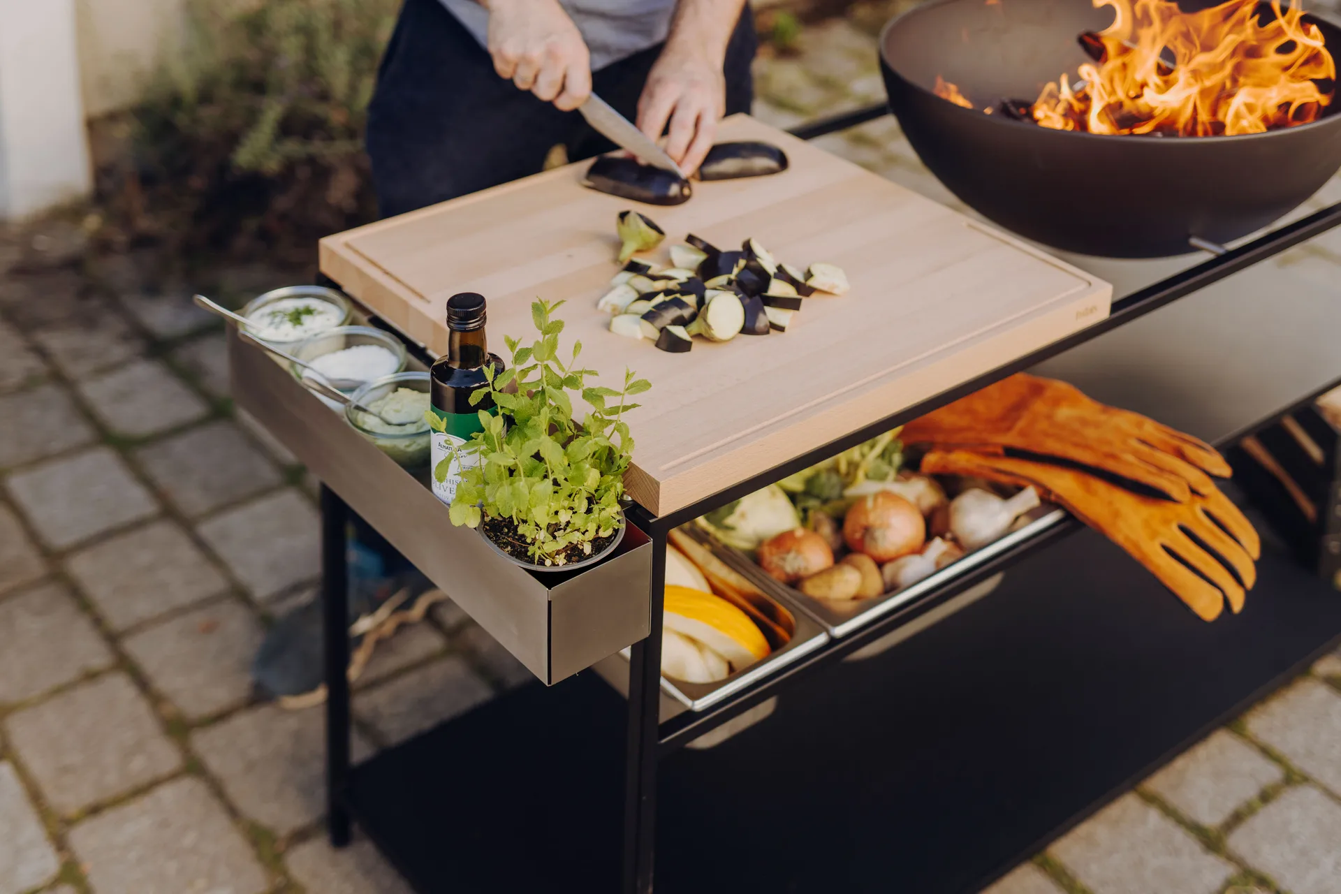 Porte-ustensiles FIRE KITCHEN, Acier inoxydable Höfats