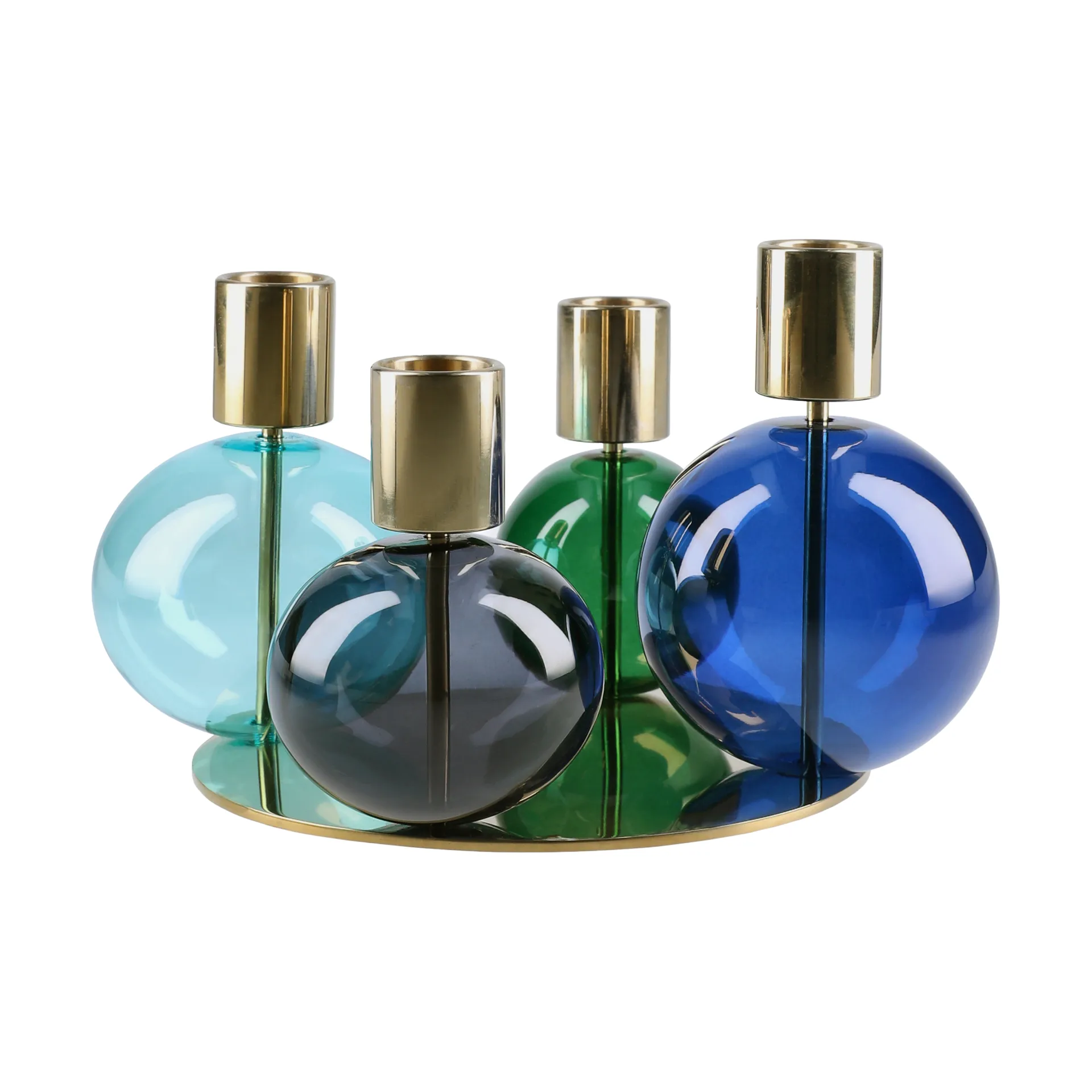 Bougeoir Bubble 4-bras Ø17,5x12 cm, Bleu-vert-fumé Holmegaard