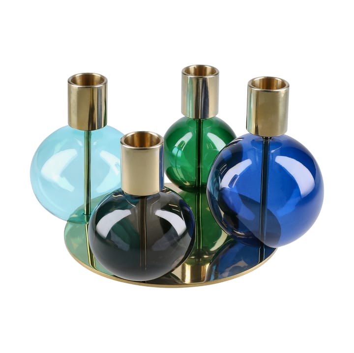 Bougeoir Bubble 4-bras Ø17,5x12 cm, Bleu-vert-fumé Holmegaard