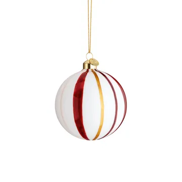 Boule de Noël à rayures Souvenir Ø8 cm - Rouge - Holmegaard