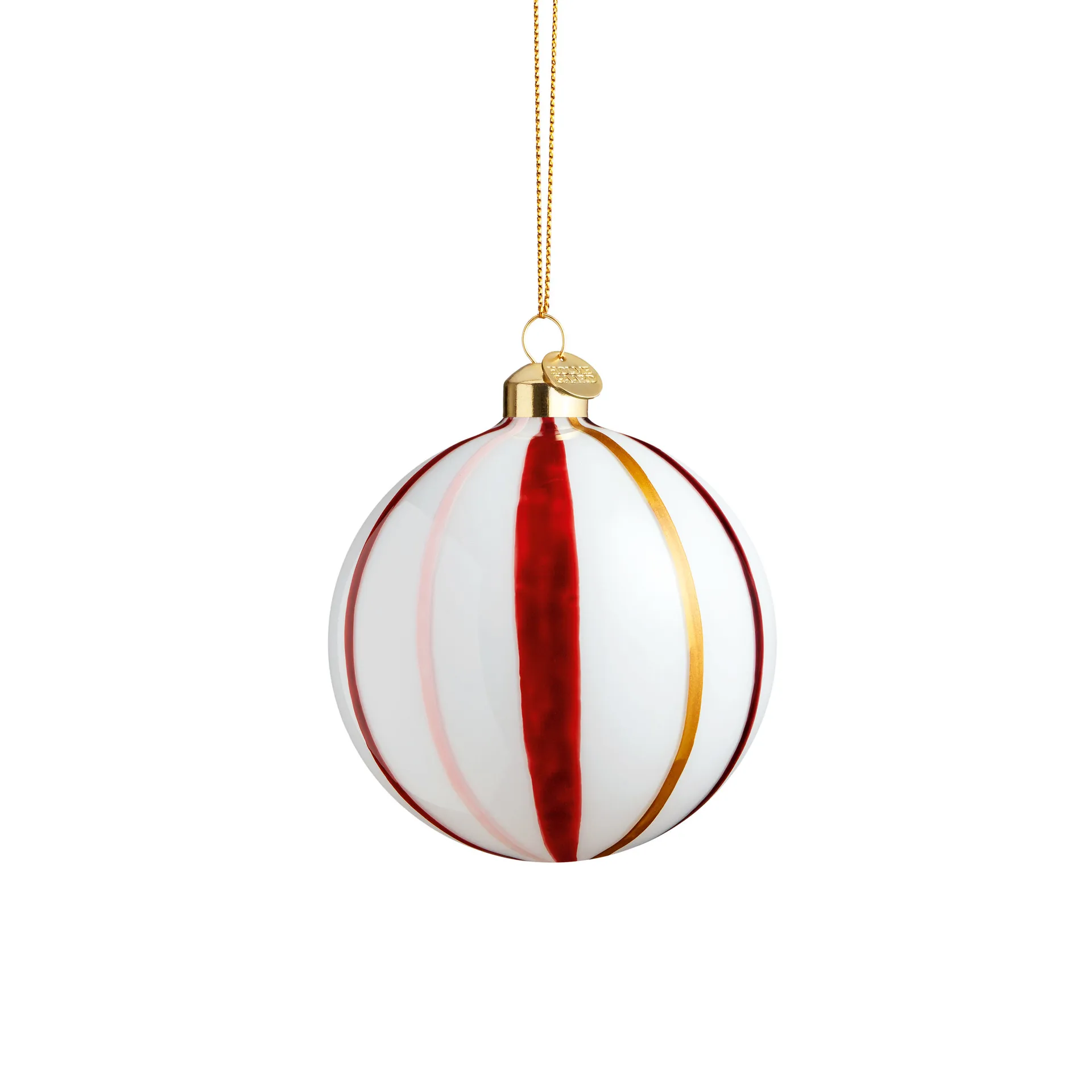 Boule de Noël à rayures Souvenir Ø8 cm, Rouge Holmegaard