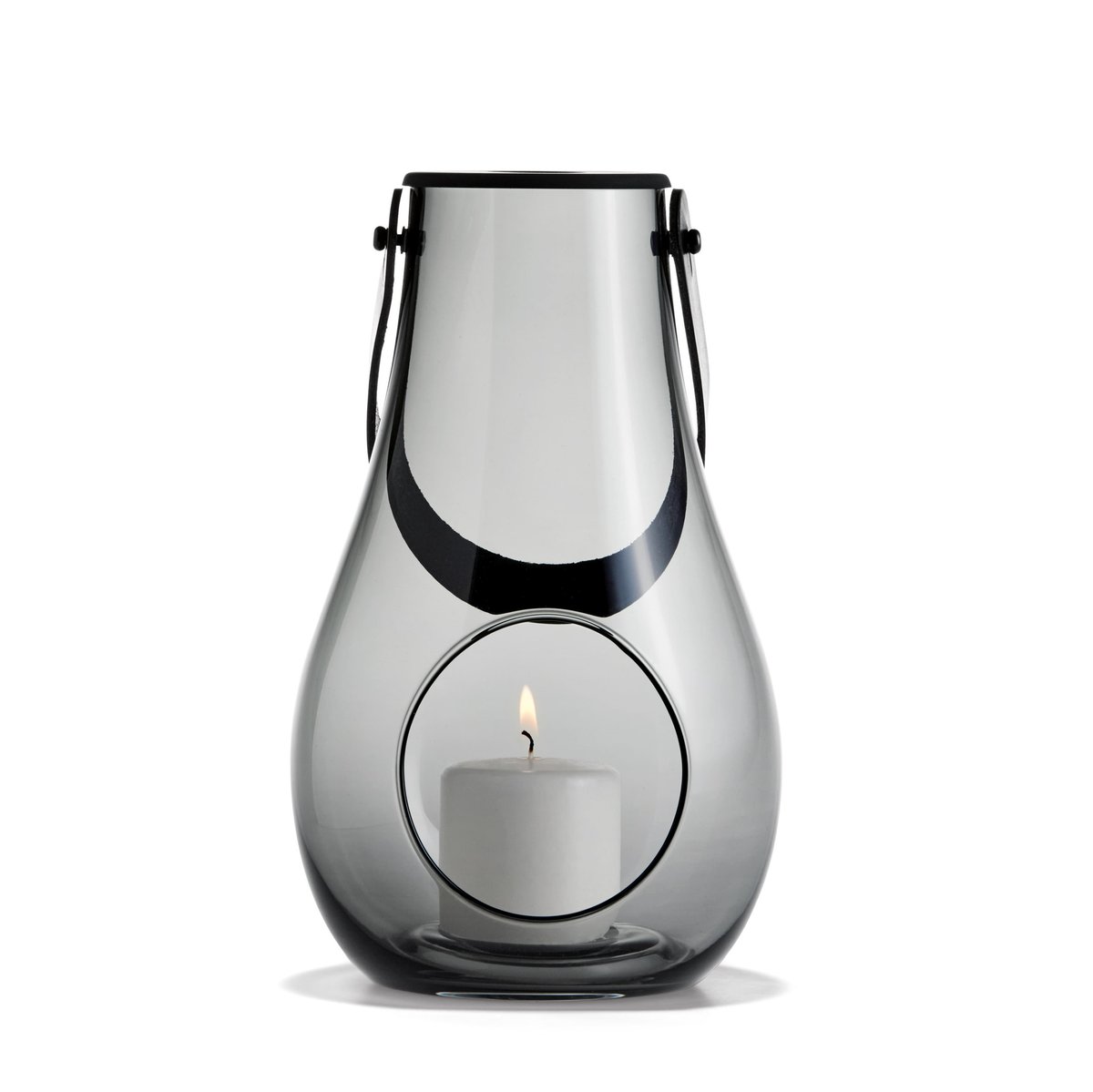 holmegaard lanterne design with light smoke 25 cm