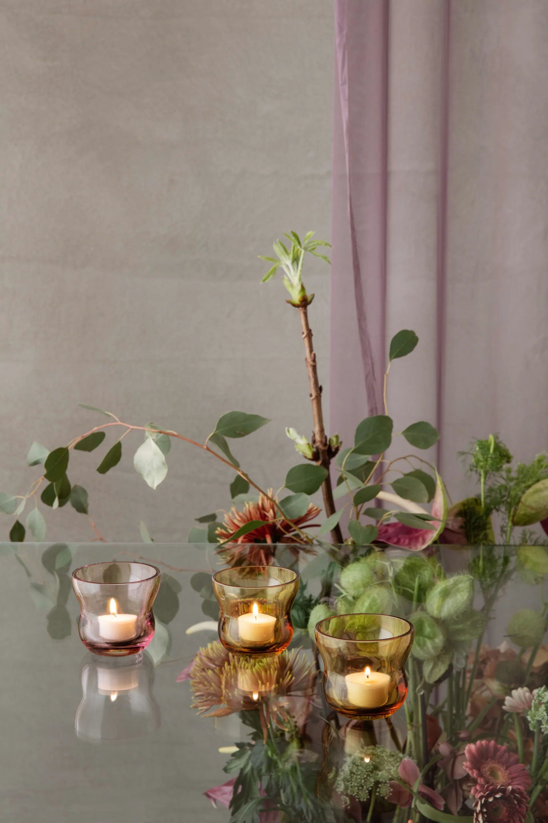 Photophore Calabas 7,5 cm, Burgundy Holmegaard