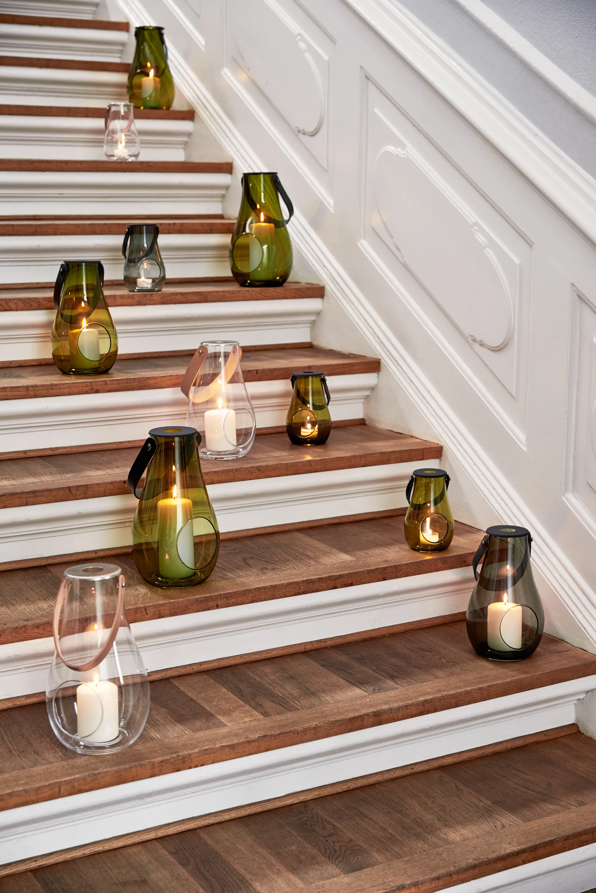 Photophore Design With Light vert olive, 29 cm Holmegaard