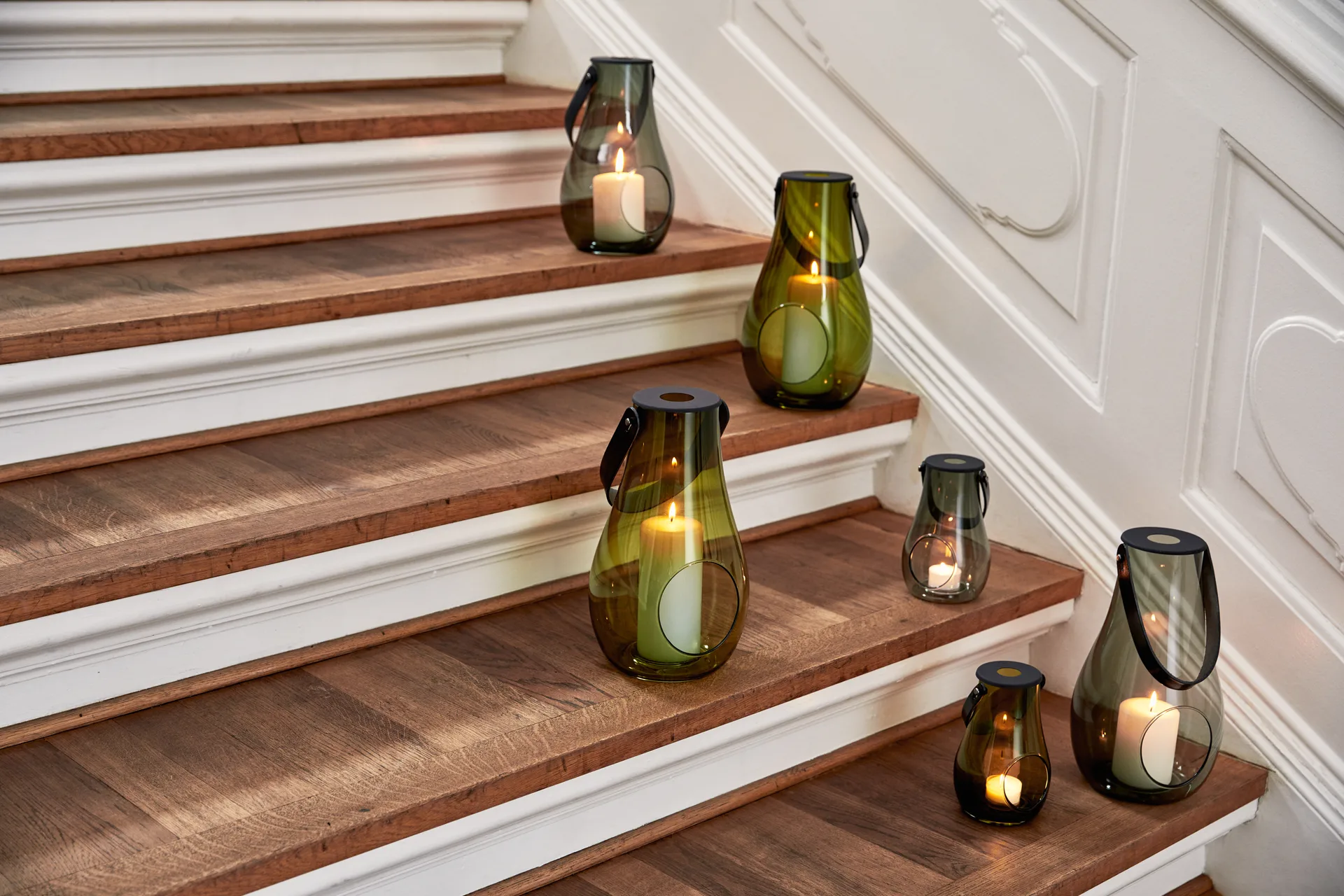 Photophore Design With Light vert olive, 29 cm Holmegaard