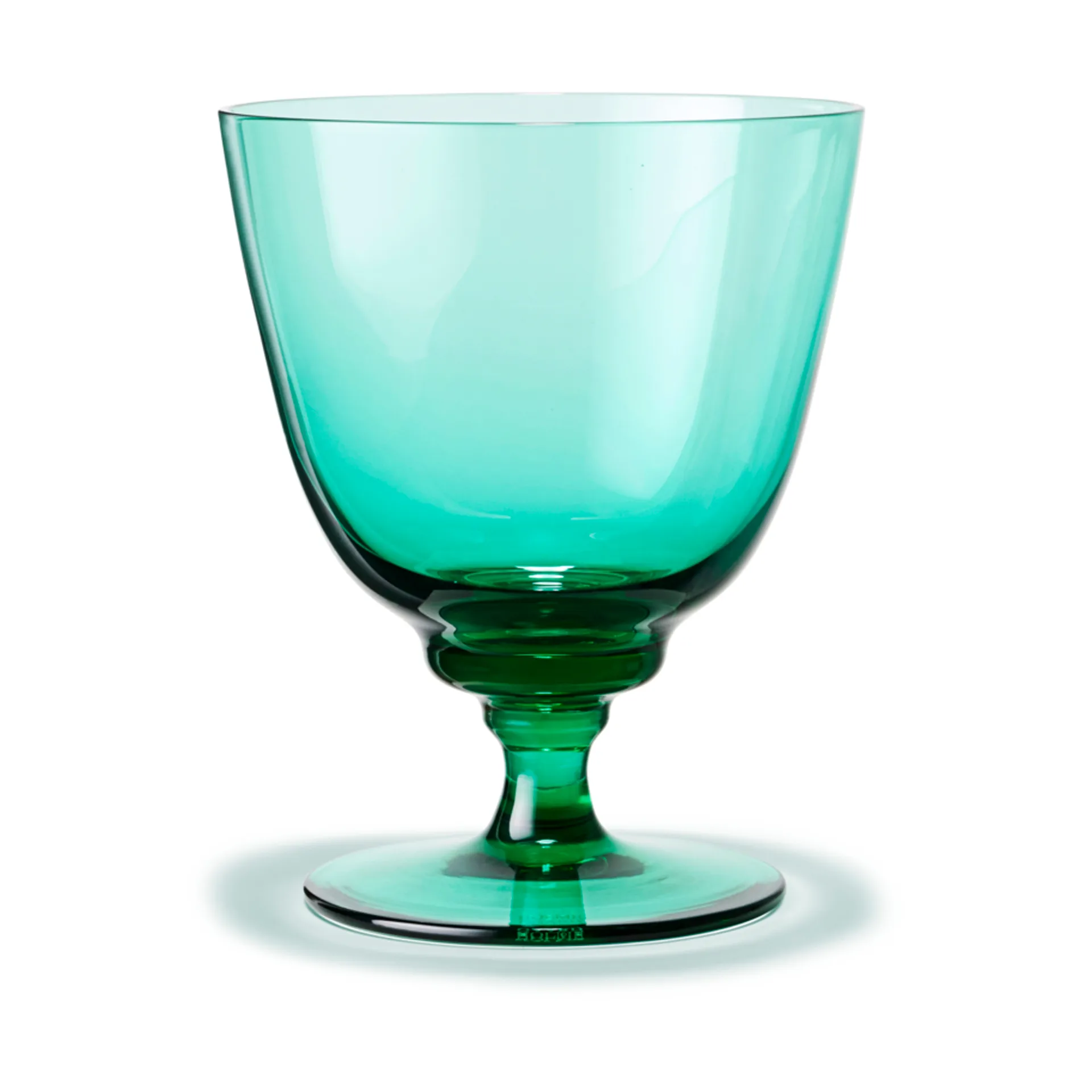 Verre sur pied Flow 35 cl, Emerald green Holmegaard