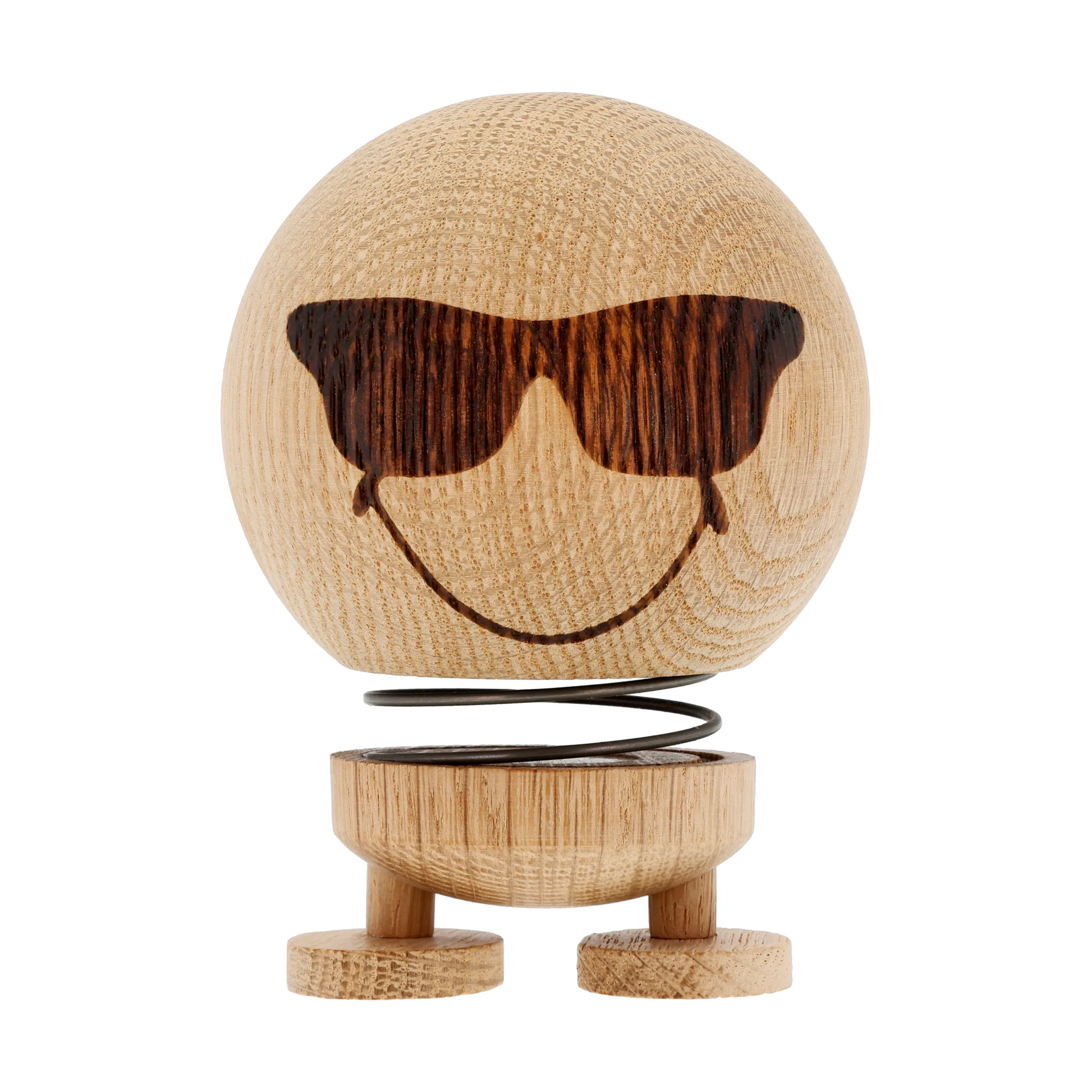Figurine Hoptimist Smiley Cool M, Raw oak Hoptimist