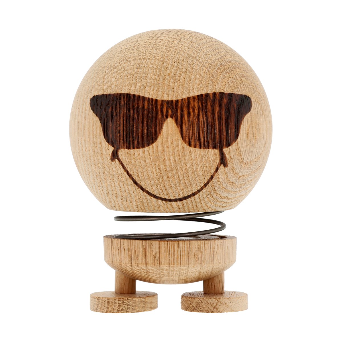 Hoptimist Figurine Hoptimist Smiley Cool M Raw oak | Design Scandinave | Figurines en bois | Marron