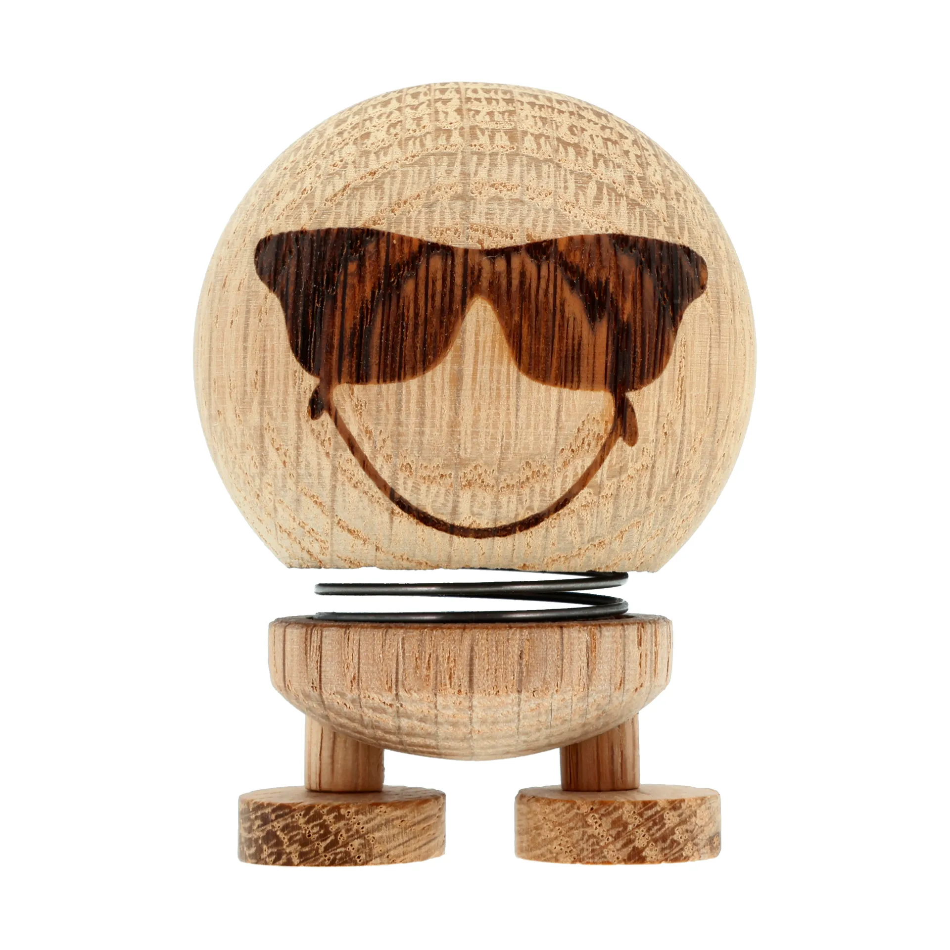 Figurine Hoptimist Smiley Cool S, Raw oak Hoptimist
