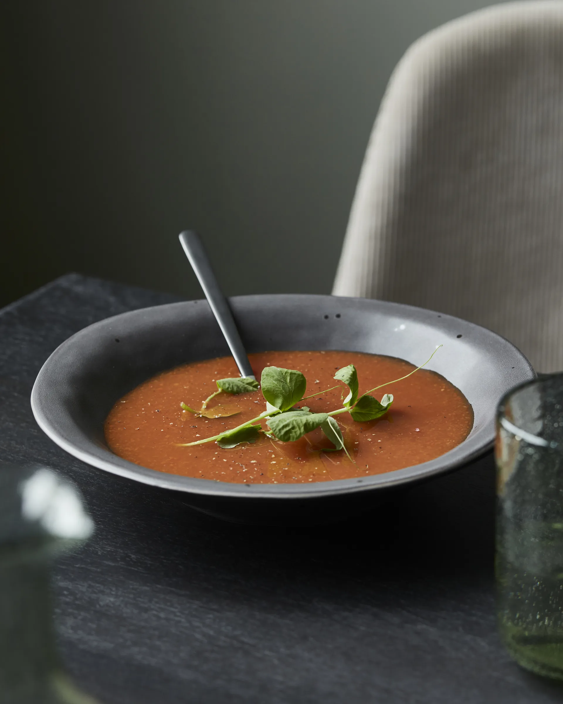 Assiette à soupe Rustic Ø25 cm, Gris foncé House Doctor