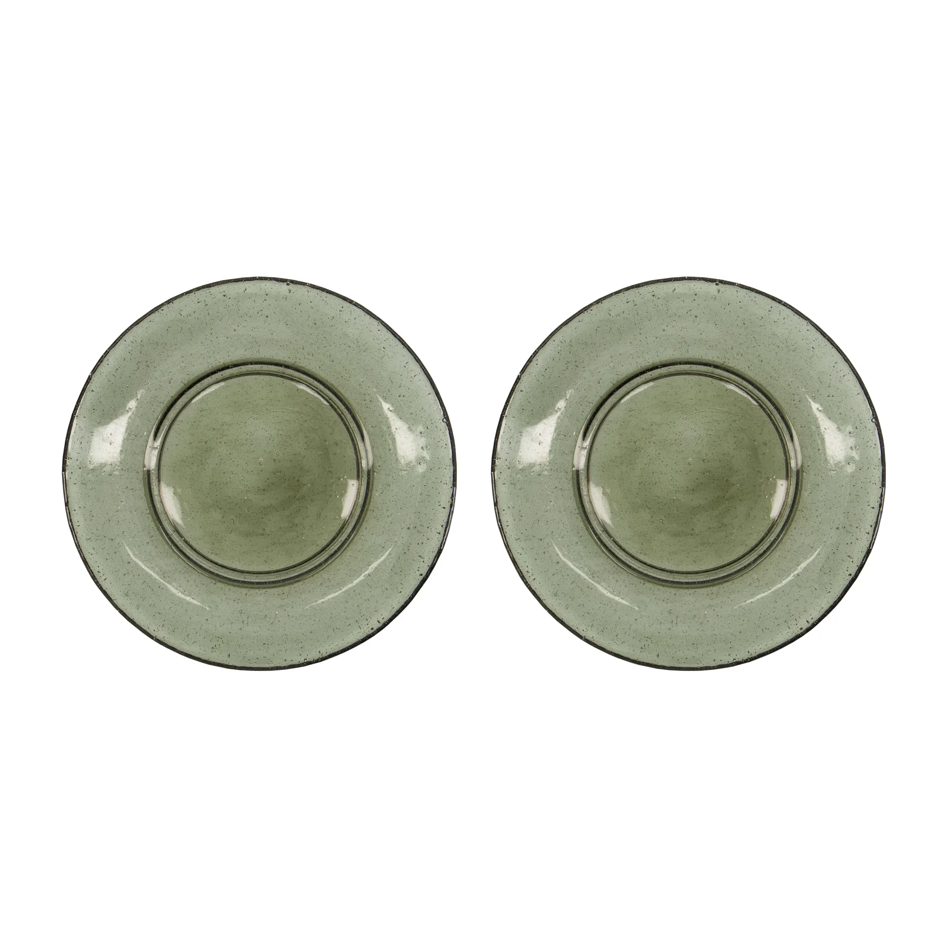 Assiette Rain Ø21 cm, lot de 2, Vert House Doctor
